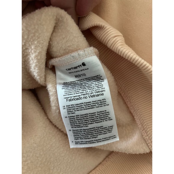 Girl's Carhartt Peach Orange Relaxed Fit Hoodie Medium 8/10 - Picture 5 of 5